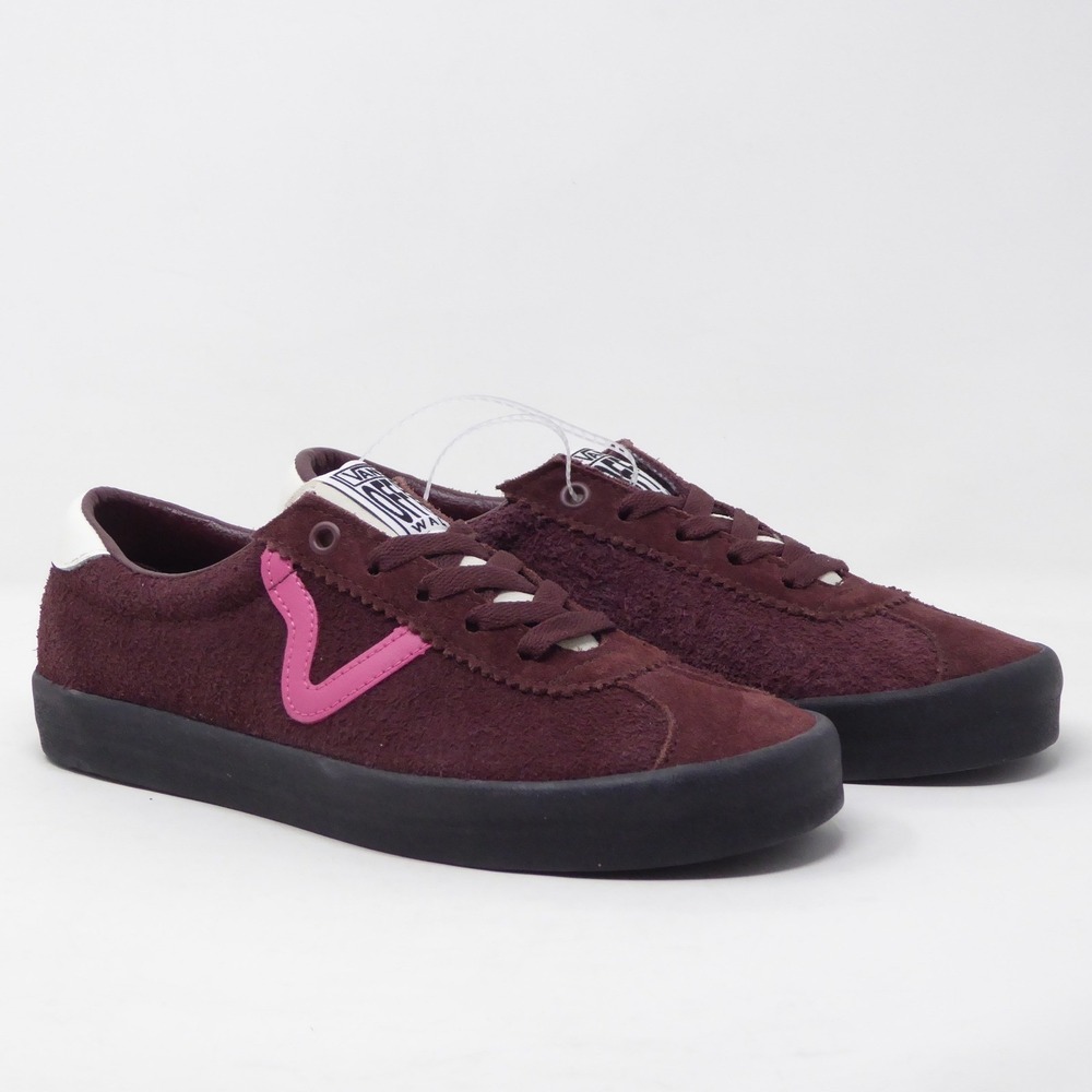 NEW Vans Sport Low Burgundy Red Pink Suede Lace Up Shoes Sneakers Women 8.5